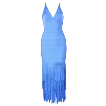 Women Sexy Deep V Neck Halter Backless Tassel Black Maxi Bandage Dress Ladies Designer Long Party Dresses
Women Sexy Deep V Neck Halter Backless Tassel Black Maxi Bandage Dress Ladies Designer Long Party Dresses