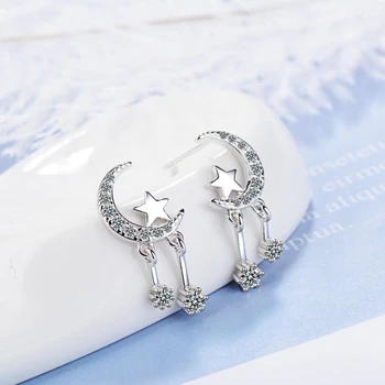 Sole Memory Personality Simple Moon Star Zircon Pendant 925 Sterling Silver Fashion Female Dangle Earrings SEA512
Sole Memory Personality Simple Moon Star Zircon Pendant 925 Sterling Silver Fashion Female Dangle Earrings SEA512