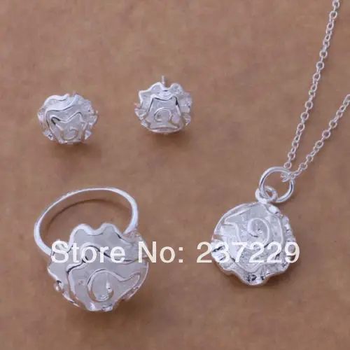 Wholesale price FREE SHIPPING ^^^^NICE rose sets Sterling solid silver1 stud earring&necklace&ring
Wholesale price FREE SHIPPING ^^^^NICE rose sets Sterling solid silver1 stud earring&necklace&ring