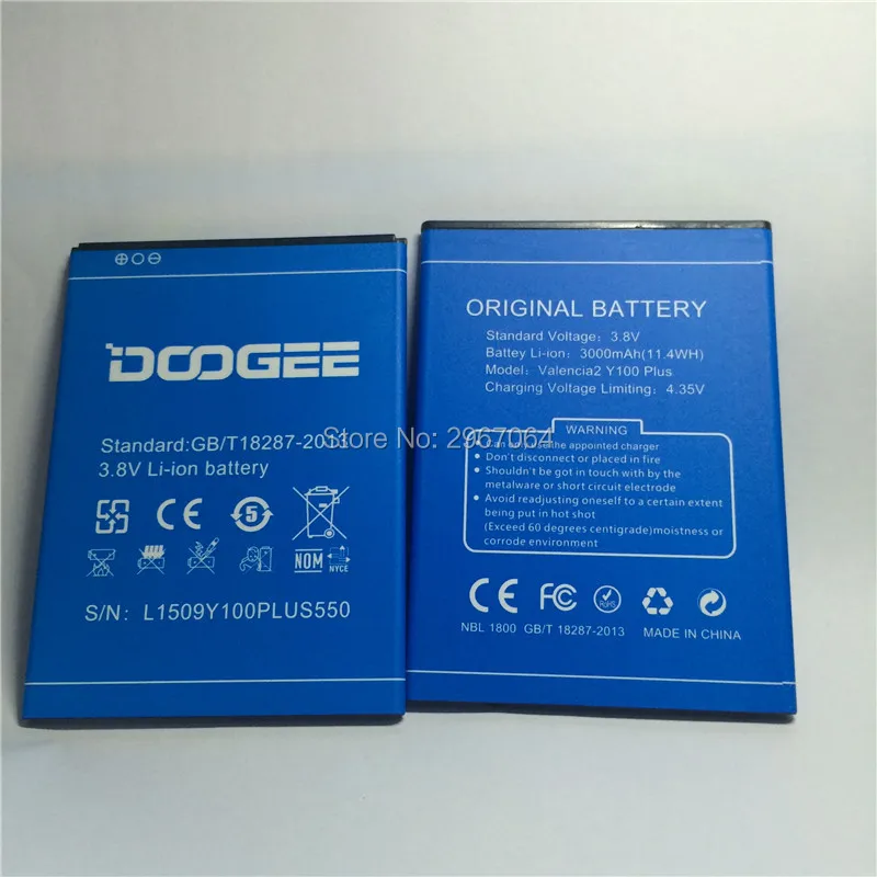 Аккумулятор на мобильный телефон DOOGEE Valencia2 Y100 plus аккумулятор 3000 мАч Аксессуары