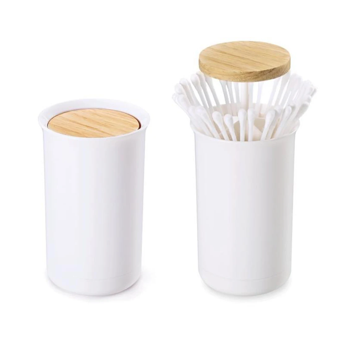 Simple Style Toothpick Cartridges Cotton Swabs Boxes with Wooden Pressing Cover Householder Plastic Container Jar
Simple Style Toothpick Cartridges Cotton Swabs Boxes with Wooden Pressing Cover Householder Plastic Container Jar