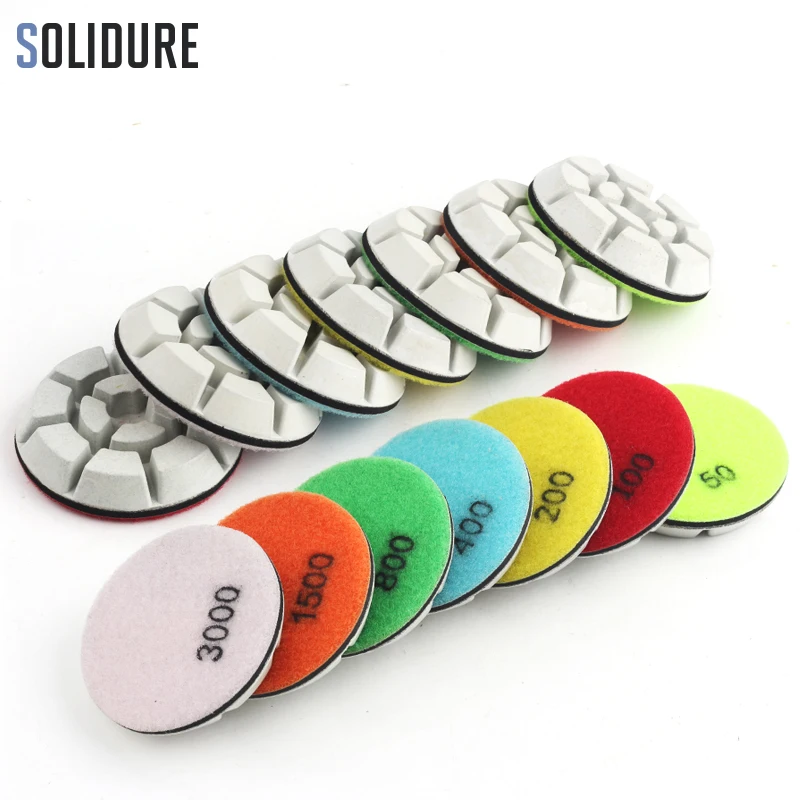 3" Diamond Polishing Pad 7 PCS/SET Floor Grinding Renovate Concrete Sanding Disc Tool Diamond Polishing Resin 
3" Diamond Polishing Pad 7 PCS/SET Floor Grinding Renovate Concrete Sanding Disc Tool Diamond Polishing Resin