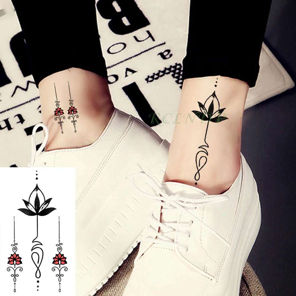 Waterproof Temporary Tattoo Stickers Lotus Totem line Flower Fake Tatto Flash Tatoo Tatouage Hand Back Foot for Girl Women Men
Waterproof Temporary Tattoo Stickers Lotus Totem line Flower Fake Tatto Flash Tatoo Tatouage Hand Back Foot for Girl Women Men