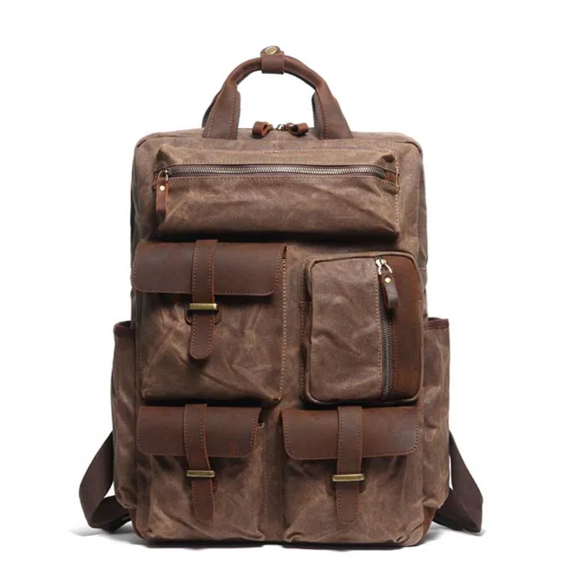 Large Waterproof Travel Backpack Men Women Oil Wax Canvas Back Bag Multi-pocket Rucksack Military Vintafe Backpacks male
Large Waterproof Travel Backpack Men Women Oil Wax Canvas Back Bag Multi-pocket Rucksack Military Vintafe Backpacks male