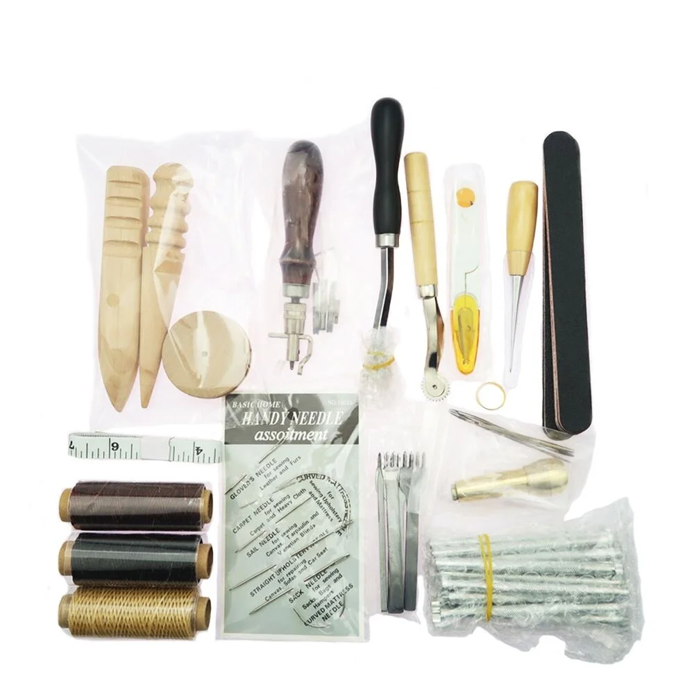 59 Pcs/Set Leather Craft Hand Tools Kit for Hand Sewing Stitching Stamping Saddle Making Hand Tool Kit for Sewing Hand-stitched
59 Pcs/Set Leather Craft Hand Tools Kit for Hand Sewing Stitching Stamping Saddle Making Hand Tool Kit for Sewing Hand-stitched