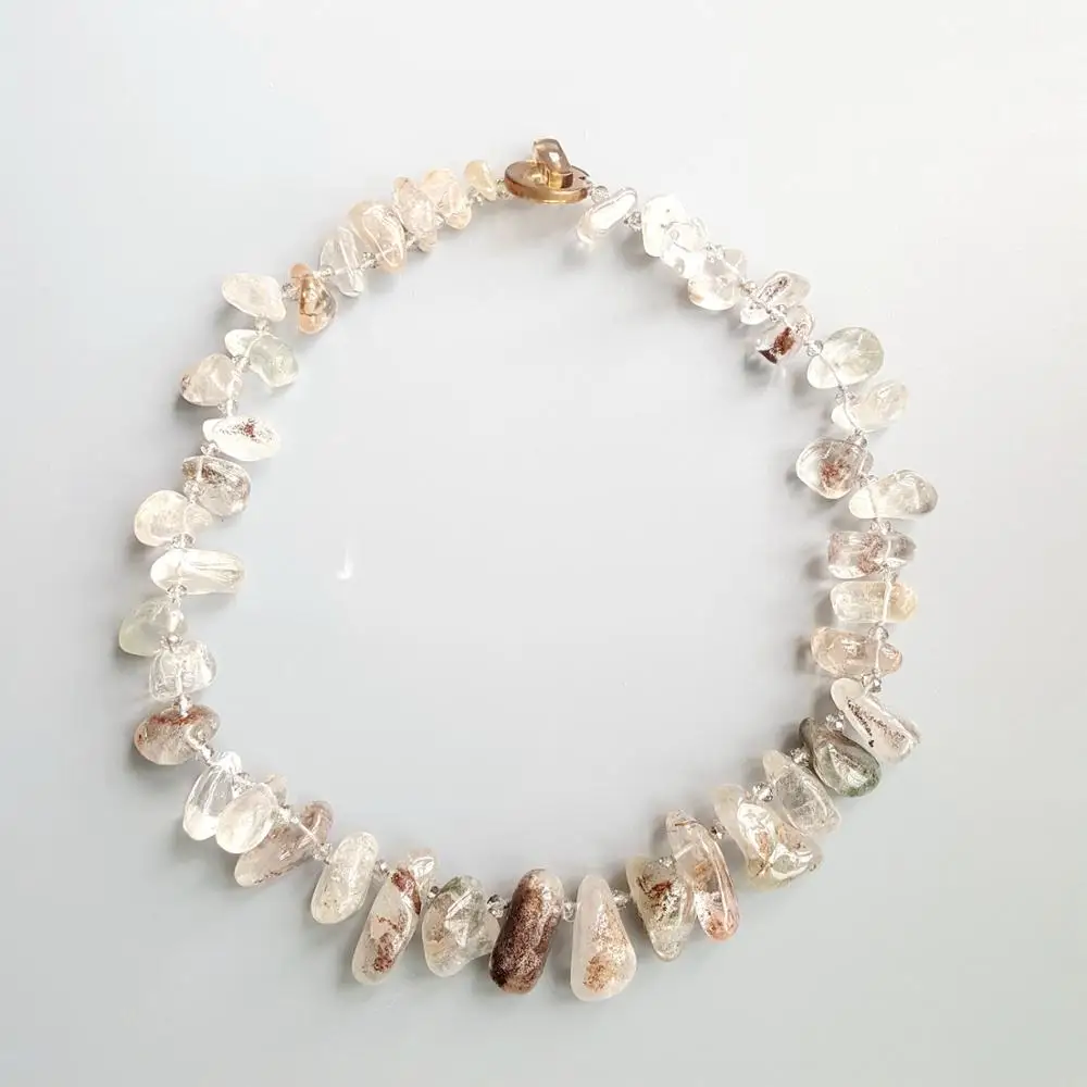 Lii Ji Natural Phantom Quartz Irregular Beads Necklace Toggle Clasp Women Necklace 50cm
Lii Ji Natural Phantom Quartz Irregular Beads Necklace Toggle Clasp Women Necklace 50cm