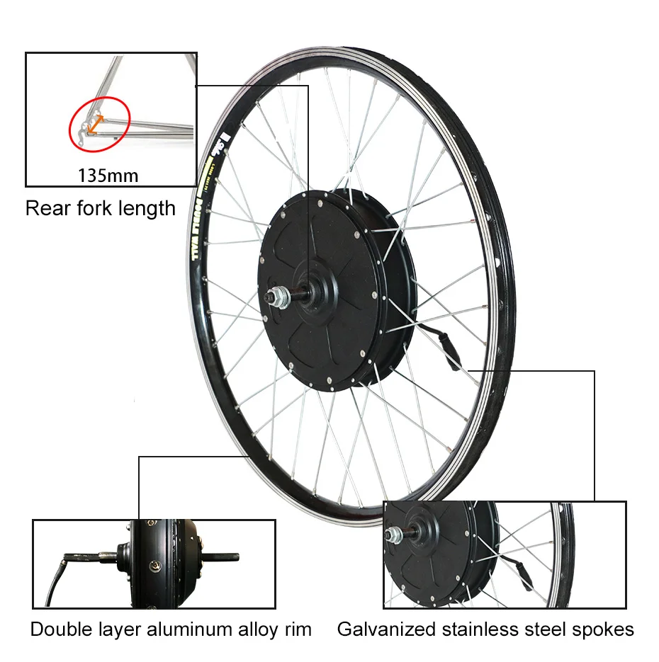 Discount High Speed 48V 1000W Electric Bike Kit with 21ah Lithium Battery Blushless Motor Wheel MTB for 26" 700C Ebike Electronic Kit 9