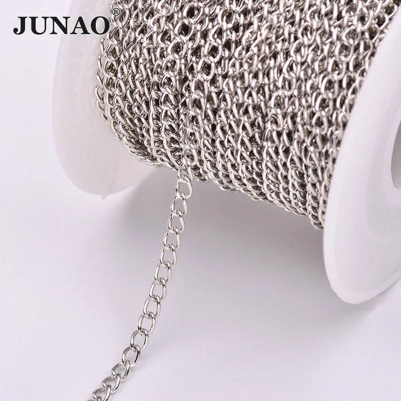 JUNAO 3mm Silver Gold Color Steel Link Rhinestones Metal Necklace Chain Bulk Stainless Bracelet Finding for Jewelry Making
JUNAO 3mm Silver Gold Color Steel Link Rhinestones Metal Necklace Chain Bulk Stainless Bracelet Finding for Jewelry Making