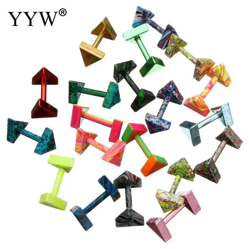 Stainless Steel Ear Piercing Jewelry creative jewelry Triangle plated mixed pattern & stoving varnish 10PCs/Lot Sold By Lot
Stainless Steel Ear Piercing Jewelry creative jewelry Triangle plated mixed pattern & stoving varnish 10PCs/Lot Sold By Lot