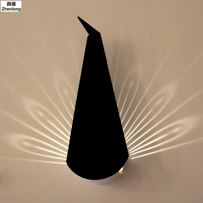 

Nordic Postmodern Simple Creative Wall Light Living Room Bedroom Bedside Decoration Led Corridor Aisle Peacock Wall Lamp