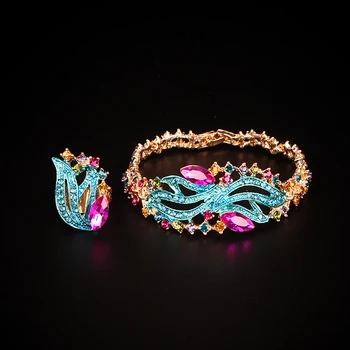 Fashion Crystal Leaves Bracelets Ring set Bridal Jewelry Sets for Brides Indian Wedding Party Jewellery Cuff Bangles Women Gift
Fashion Crystal Leaves Bracelets Ring set Bridal Jewelry Sets for Brides Indian Wedding Party Jewellery Cuff Bangles Women Gift