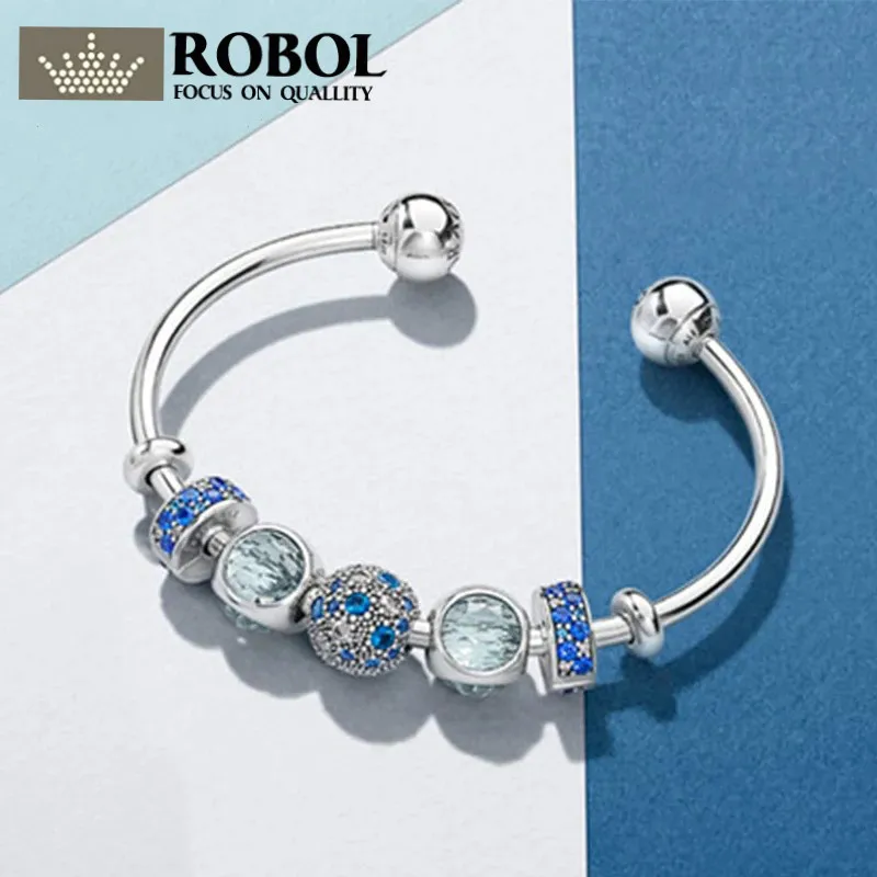 ROBOL Original 100% 925 Sterling Silver Moments 925 Silver Open Bracelet Set To Send woman Gift Adjustable Bracelet & Bangle
ROBOL Original 100% 925 Sterling Silver Moments 925 Silver Open Bracelet Set To Send woman Gift Adjustable Bracelet & Bangle