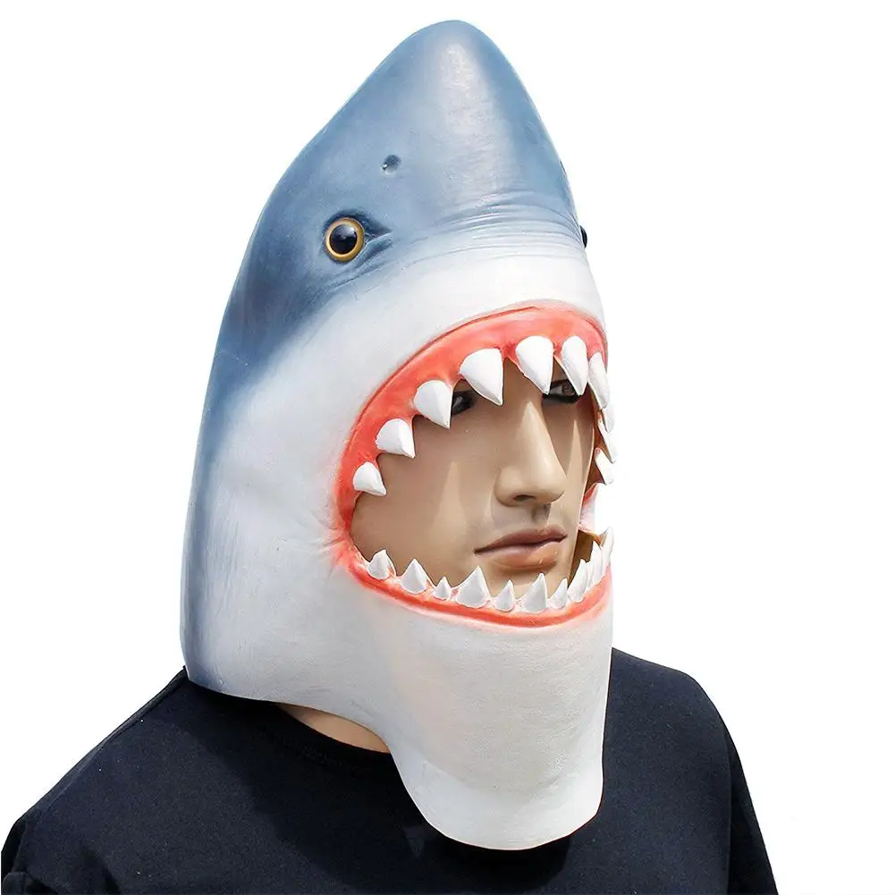 Adult Funny Man Eating Shark Fancy Dress Costume Halloween Stag Outfit Jaws