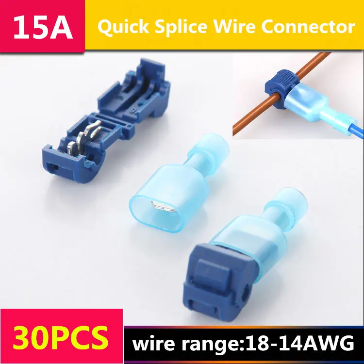 30pcs/lot T034 Quick Splice Wire Connector T type Scotch Lock Male Spade Crimp Terminal for Soft Wire 1.0-2.5mm2 18-14AWG
30pcs/lot T034 Quick Splice Wire Connector T type Scotch Lock Male Spade Crimp Terminal for Soft Wire 1.0-2.5mm2 18-14AWG