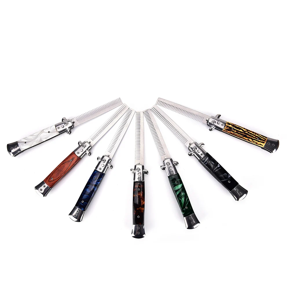 1PCS Foldable Comb Pro Automatic Hair Trimmer butterfly Men Pocket stainless steel spring jump Brush Salon Beauty Tool 7 Colors
1PCS Foldable Comb Pro Automatic Hair Trimmer butterfly Men Pocket stainless steel spring jump Brush Salon Beauty Tool 7 Colors