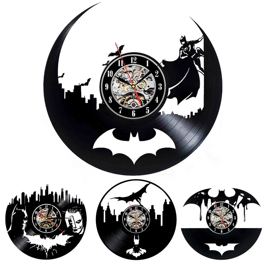 Batman Black Vinyl Record Wall Clock Creative Fashion Decoration Sticker Home Decor 3D Hanging Watches
Batman Black Vinyl Record Wall Clock Creative Fashion Decoration Sticker Home Decor 3D Hanging Watches