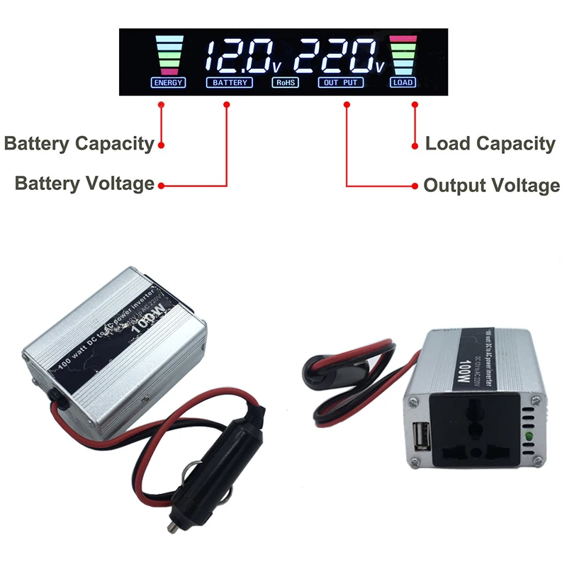 New Arrival 100W Power Inverter Adapter EU Converter Cigaratte Car Travel Inverters USB 5v DC 12v TO AC 220v Auto Converters
New Arrival 100W Power Inverter Adapter EU Converter Cigaratte Car Travel Inverters USB 5v DC 12v TO AC 220v Auto Converters