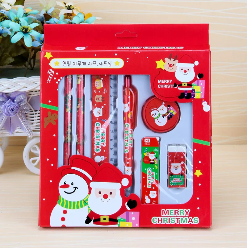 Kawaii Christmas Stationery Set Christmas old pencil gift Korean Ruler Stationery Creative Eraser Gift School Supplies
Kawaii Christmas Stationery Set Christmas old pencil gift Korean Ruler Stationery Creative Eraser Gift School Supplies