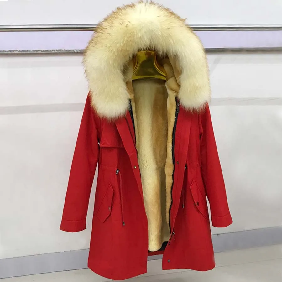 Fashion Winter Real Fur Coat Women Luxury Female Parka rabbit fur Imitation mink pattern liner raccon dog fur collar jacket
Fashion Winter Real Fur Coat Women Luxury Female Parka rabbit fur Imitation mink pattern liner raccon dog fur collar jacket