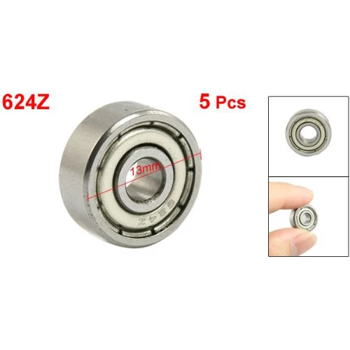 Shielded Micro Mini Small Wheel Ball Bearings 624Z 5 pcs
