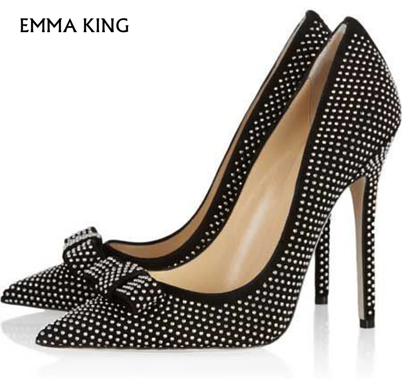 EMMA KING High-heeled stiletto with rhinestone Bow dress Pumps pointed crystal Wedding Shoes Woman Zapatos De Mujer Plus Size
EMMA KING High-heeled stiletto with rhinestone Bow dress Pumps pointed crystal Wedding Shoes Woman Zapatos De Mujer Plus Size
