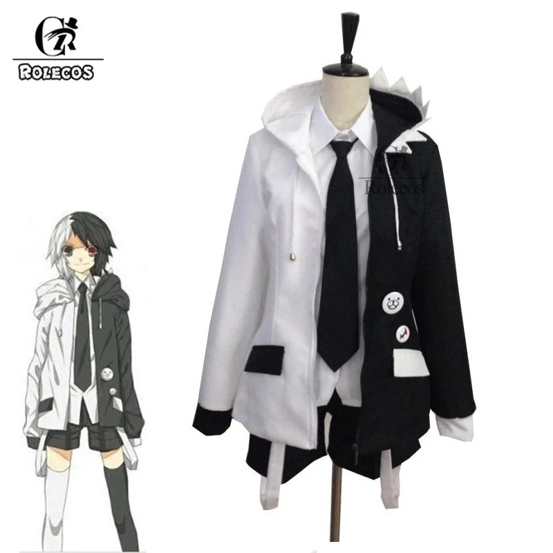 Костюм для косплея ROLECOS Game Dangan Ronpa черно белый костюм монокумы женщин и мужчин