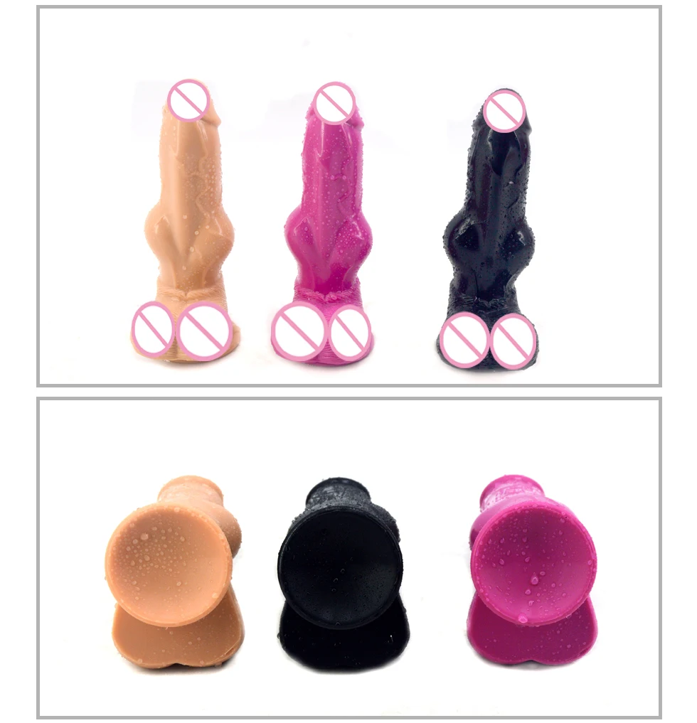 Super Durable Wolf Animal Silicone Dildo Realistic Glans Penis Max Width 2.56inch Sex Toy Design -G125 For woman Suction Cup
