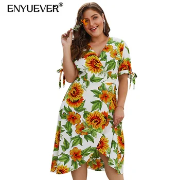 Enyuever Plus Size Summer Bohemian Boho Dress Women Clothes Floral Print Short Sleeve Casual Party Wrap Dress Jurken Vestidos
Enyuever Plus Size Summer Bohemian Boho Dress Women Clothes Floral Print Short Sleeve Casual Party Wrap Dress Jurken Vestidos
