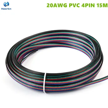 4pin Extension Cable Wire Cord 15M 20 awg Electrical Cable UL1007 Stranded Tinned Copper Wire for for RGB LED Strip lights 5050
4pin Extension Cable Wire Cord 15M 20 awg Electrical Cable UL1007 Stranded Tinned Copper Wire for for RGB LED Strip lights 5050