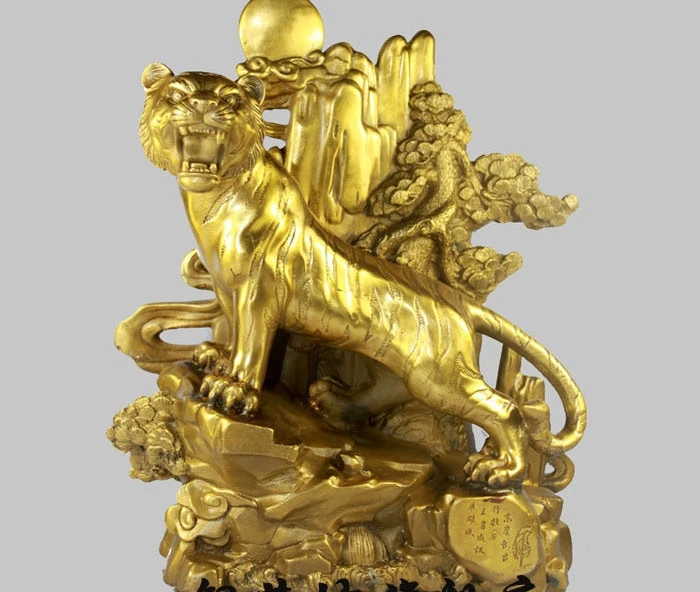 13" China Bronze Feng Shui Lucky Sunrise Tiger Blessing Statue
13" China Bronze Feng Shui Lucky Sunrise Tiger Blessing Statue