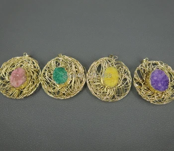 Plated Fashion Pendant 4pcs Many Colors Druzy Stones Quartz Oval Beads Drusy Slab Bead Jewelry Necklace Design
Plated Fashion Pendant 4pcs Many Colors Druzy Stones Quartz Oval Beads Drusy Slab Bead Jewelry Necklace Design