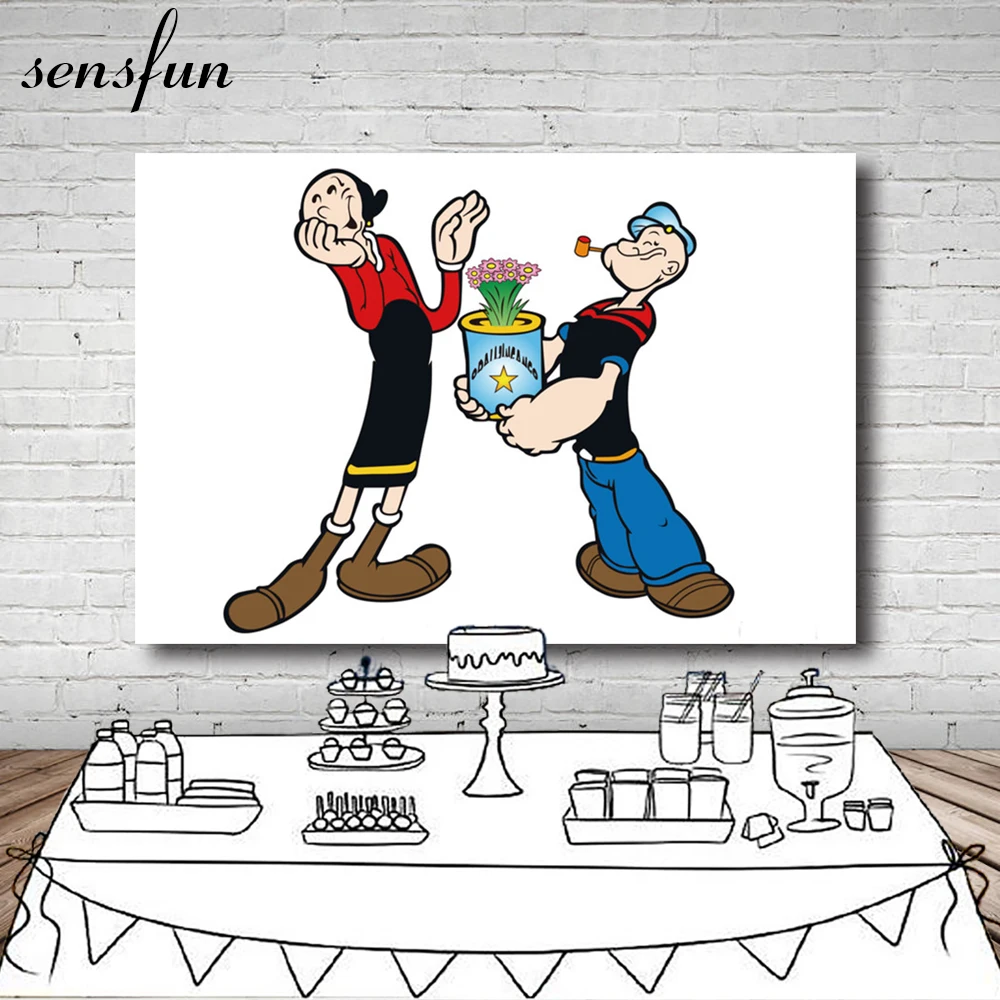 Sensfun White Photography Backdrop Cartoon Popeye Table Banner Birthday Party Backgrounds For Photo Studio 7x5FT Vinyl
Sensfun White Photography Backdrop Cartoon Popeye Table Banner Birthday Party Backgrounds For Photo Studio 7x5FT Vinyl