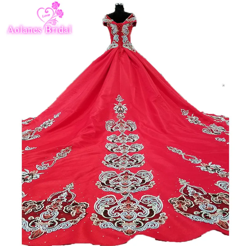 2018 Red Satin Wedding Dresses Scoop Cathedral Train Wedding Gowns Floor-length Lace Up Ball Gown Cap Sleeve Vestido De Novias
2018 Red Satin Wedding Dresses Scoop Cathedral Train Wedding Gowns Floor-length Lace Up Ball Gown Cap Sleeve Vestido De Novias
