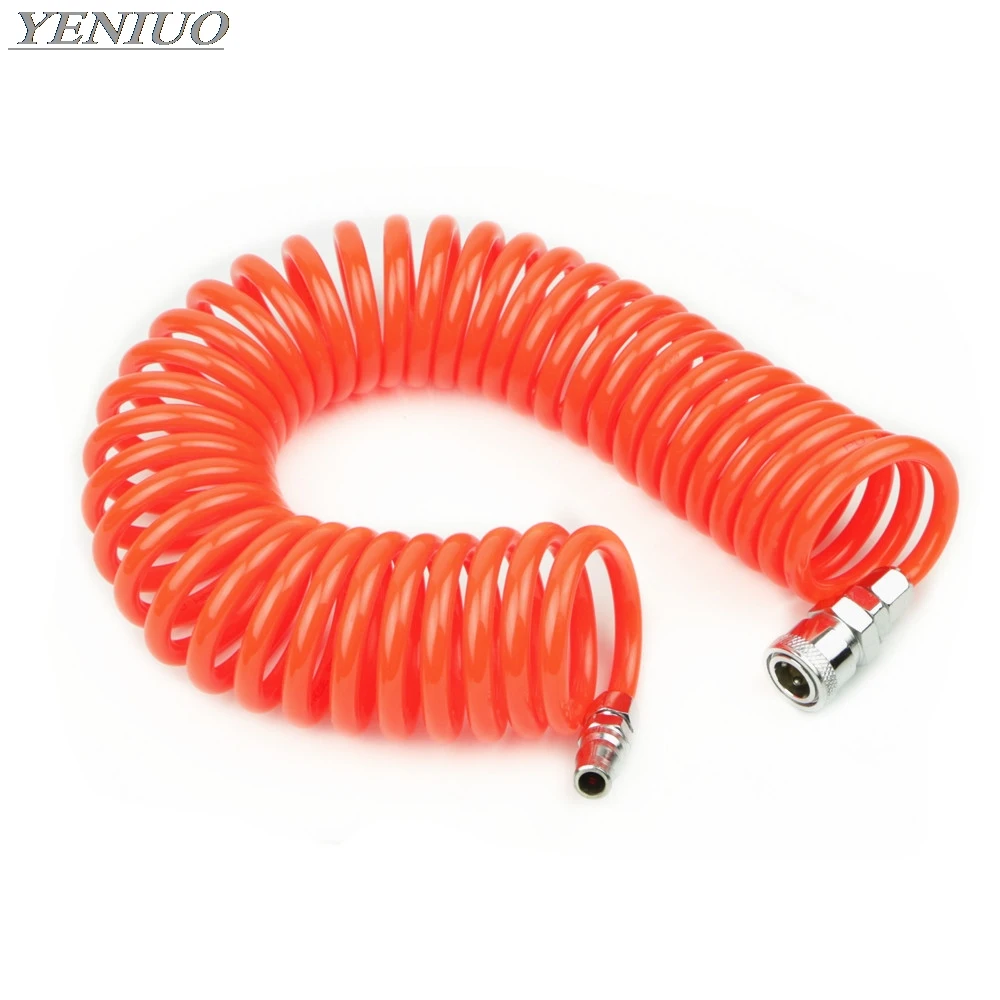 Polyurethane PU Recoil Pneumatic Spiral Hose Tube With connector 6X4mm 8x5mm etc