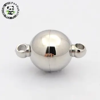 Round 304 Stainless Steel Magnetic Clasps, Stainless Steel Color, 21x14mm, Hole: 2mm
Round 304 Stainless Steel Magnetic Clasps, Stainless Steel Color, 21x14mm, Hole: 2mm