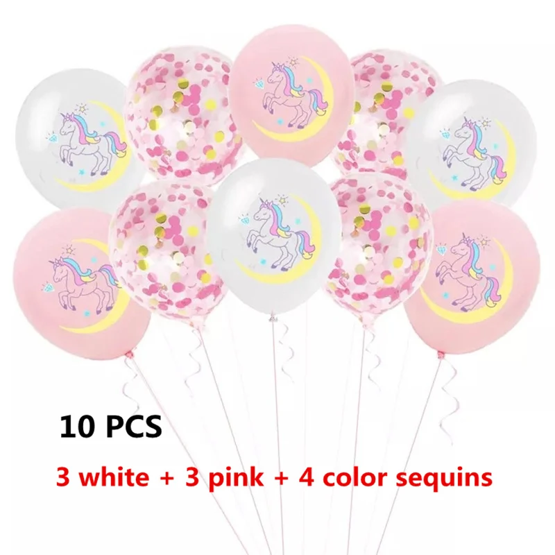 

DANUYLI 10pcs/lot Unicorn Balloons Party Decoration Supplies Pink Latex Baloon Cartoon show Horse Float Globe Birthday Party