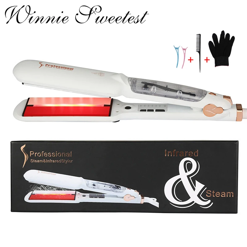 Ceramic Steam Hair Straightener Infrared Heating Fast Heating Hair Flat Iron Vapor white black
Ceramic Steam Hair Straightener Infrared Heating Fast Heating Hair Flat Iron Vapor white black