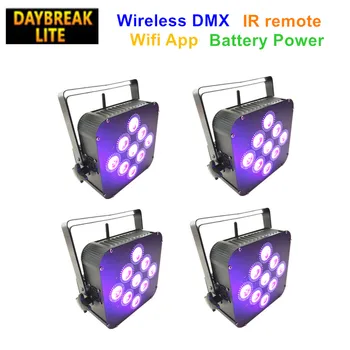 4PCS/LOT flat led par light 6in1 stage wireless dmx512 Wifi app Battery led light for dj wedding party event 
4PCS/LOT flat led par light 6in1 stage wireless dmx512 Wifi app Battery led light for dj wedding party event