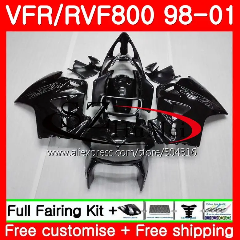 Комплект обтекателя Для HONDA VFR800R Interceptor VFR800 98 99 00 01 112SH18 VFR 800RR 800 RR VFR800RR глянцевый