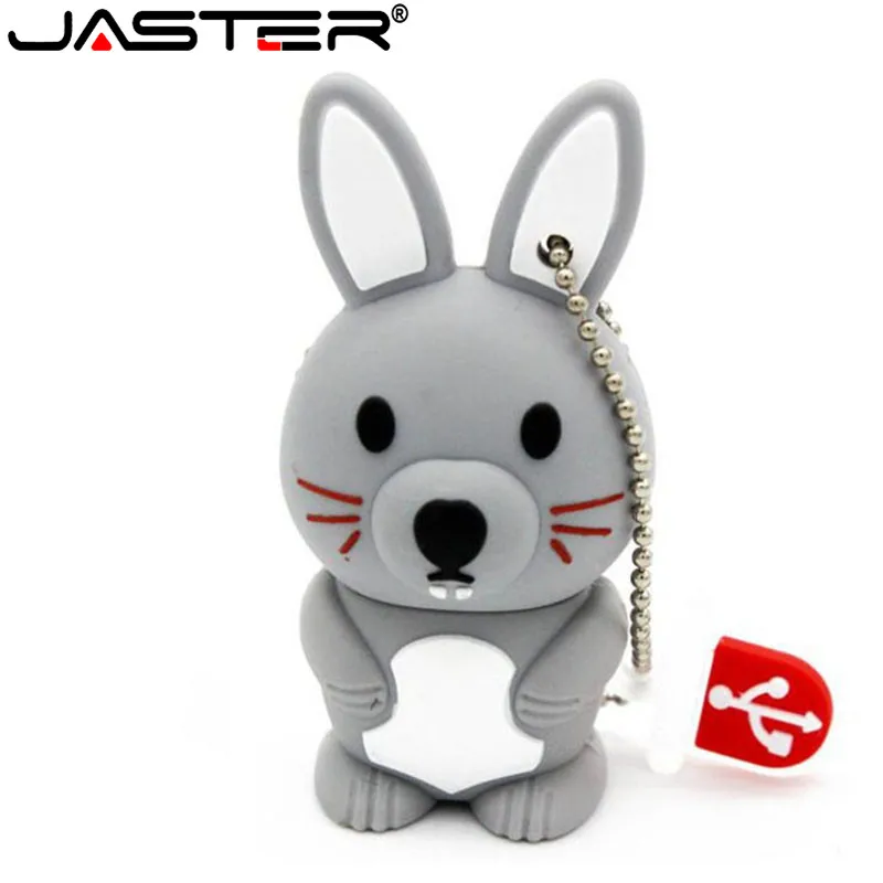 

JASTER New Cute Gray Rabbit model USB Flash Drive Pen Drive Pendrive 4GB 8GB 16GB 32G 64GB Pendriver USB 2.0 Memory Stick