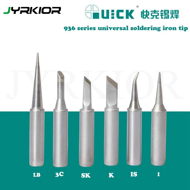 Jyrkior Original Quick 936/937/938/969/8586/852D Lead-free Soldering Iron Tips Solder Tip 900M-T Rework Station Tool
Jyrkior Original Quick 936/937/938/969/8586/852D Lead-free Soldering Iron Tips Solder Tip 900M-T Rework Station Tool