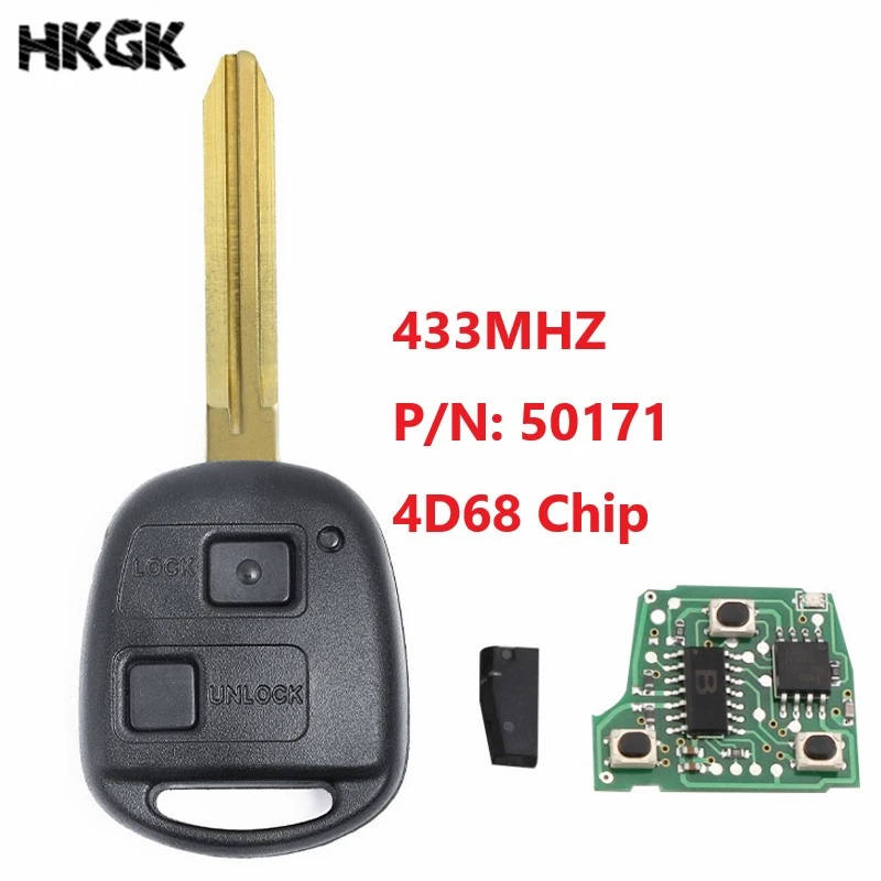 2 Buttons 433Mhz Car Remote key For Toyota Avensis Kluger Prado120 Tarago RAV4 Replacement Remote Control Key 4D68 Chip
2 Buttons 433Mhz Car Remote key For Toyota Avensis Kluger Prado120 Tarago RAV4 Replacement Remote Control Key 4D68 Chip