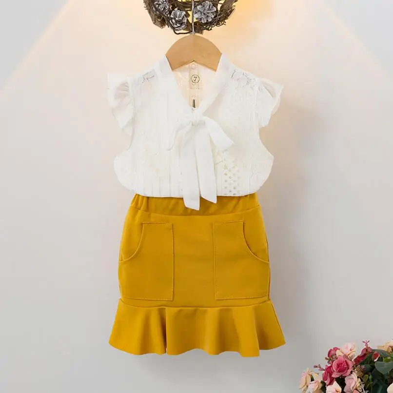 2019 Summer Children Outfit Girls Clothing Sets Baby Toddler Girl Clothes Set White Lace Blouse + Skirt 2 Piece Suit For Kids
2019 Summer Children Outfit Girls Clothing Sets Baby Toddler Girl Clothes Set White Lace Blouse + Skirt 2 Piece Suit For Kids