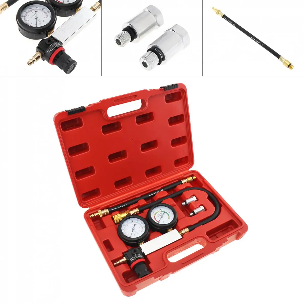 Universal 0~100 PSI / 0~7 Bar Portable Car Replaceable Cylinder Leak-Down Engine Compression Tester Gauges Kit
Universal 0~100 PSI / 0~7 Bar Portable Car Replaceable Cylinder Leak-Down Engine Compression Tester Gauges Kit