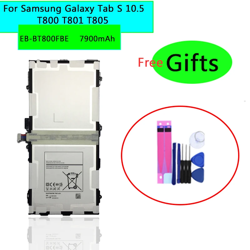 YKaiserin 7900mAh Tablet Battery EB-BT800FBE For Samsung Galaxy Tab S 10.5 T800 T801 T805 Lithium Polymer Batteries
YKaiserin 7900mAh Tablet Battery EB-BT800FBE For Samsung Galaxy Tab S 10.5 T800 T801 T805 Lithium Polymer Batteries