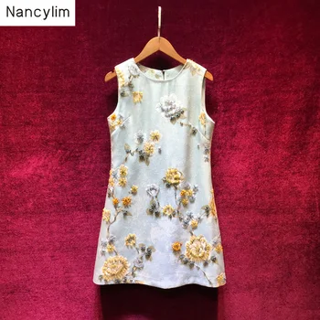 Elegant Chinese Flower Print Hand Studded Beaded High-end Custom Dress Women 2019 Summer Autumn Temperament Slim Dress Female
Elegant Chinese Flower Print Hand Studded Beaded High-end Custom Dress Women 2019 Summer Autumn Temperament Slim Dress Female