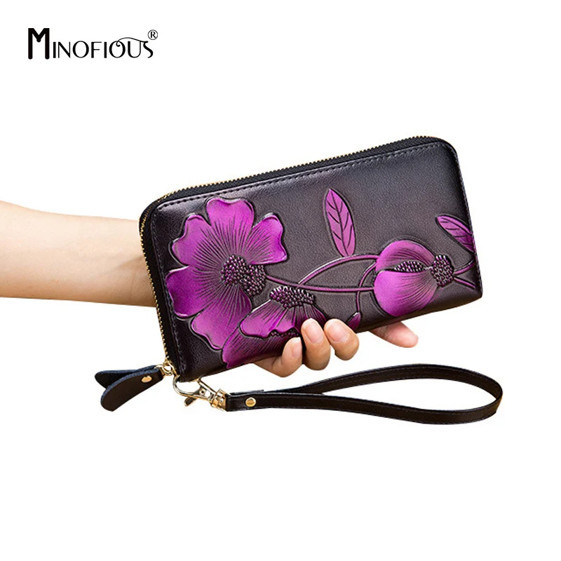 MINOFIOUS Genuine Leather Flower Purse Women Zipper Long Wallets Fashion Design Clutch Wallet for Female Clutch Bag Purses
MINOFIOUS Genuine Leather Flower Purse Women Zipper Long Wallets Fashion Design Clutch Wallet for Female Clutch Bag Purses