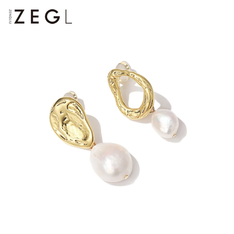 ZEGL fashion European and American style earrings female freshwater pearl eardrop simple temperament wild earrings
ZEGL fashion European and American style earrings female freshwater pearl eardrop simple temperament wild earrings