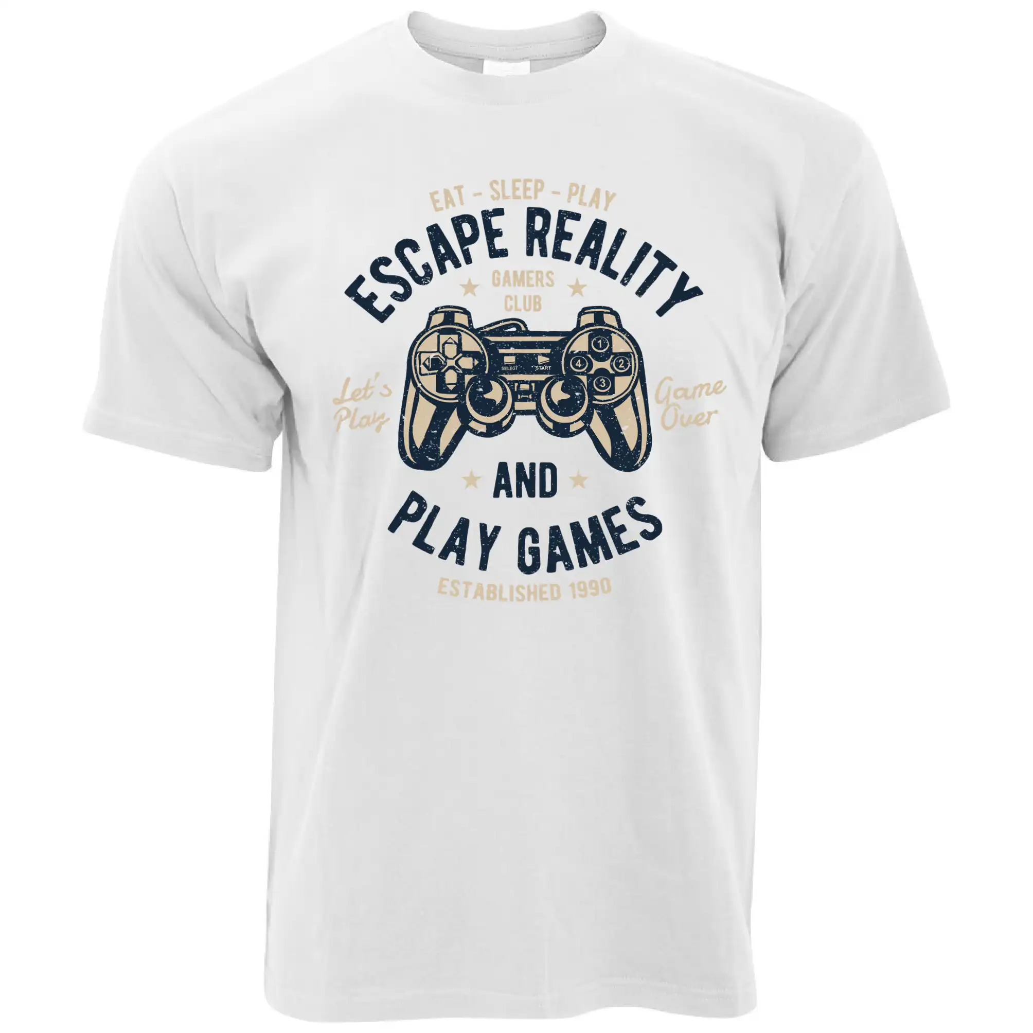 gamer mens t-shirt escape reality and play games gaming