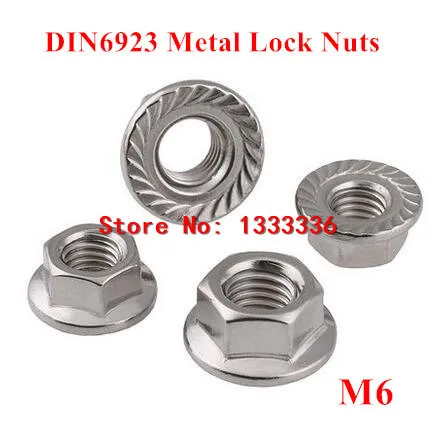 50pcs M6 DIN6923 Hexagon Flange Metal Lock Nuts with non-slip Tooth cushioned Locking nut
50pcs M6 DIN6923 Hexagon Flange Metal Lock Nuts with non-slip Tooth cushioned Locking nut